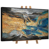 GEMÄLDE Abstrakte Symphonie II Schattenfugenrahmen Schwarz 140x100 cm - Schwarz, Holz (140/100cm) - YS-art gallery