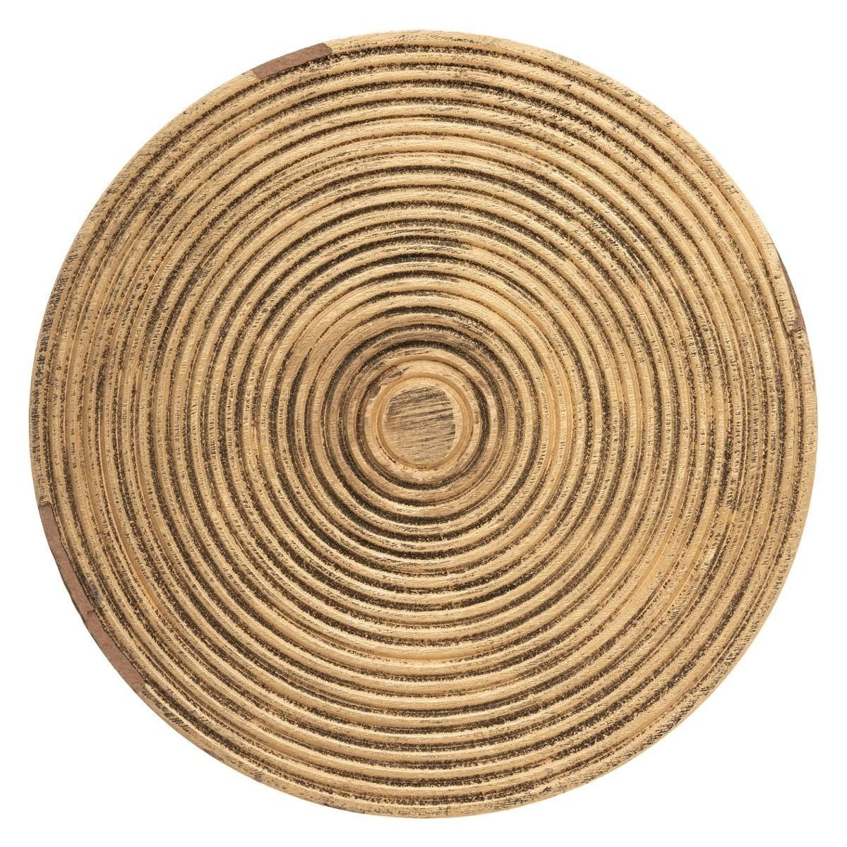 BEISTELLTISCH 2er-SET rund, Ethno-Holz, Gold - Schwarz, Holzwerkstoff (40/40/45cm) - Atmosphera Createur d´interieur
