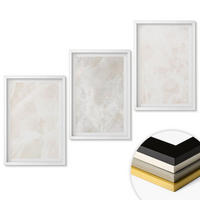WANDBILDER 3er-Set - 40x60 cm Weißer Rahmen - Die Struktur von elegantem Marmor - Weiß, Kunststoff (40/60cm) - ArtPrintCave