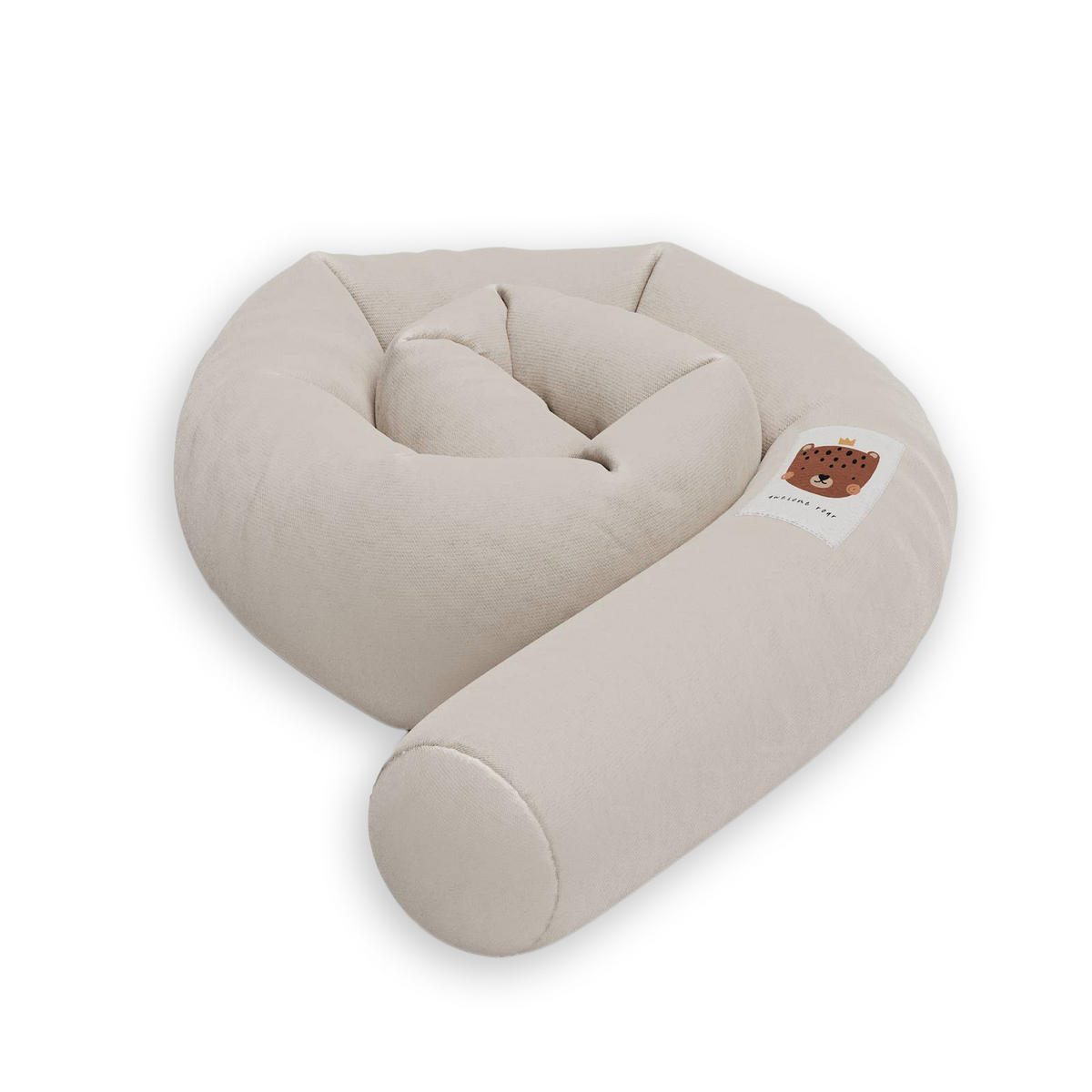 NESTCHENSCHLANGE Cozy "Cute Tiger Oat Milk" 190 cm Bettschlange - Braun/Grau, Textil (15/190cm) - Sämann – make a difference.