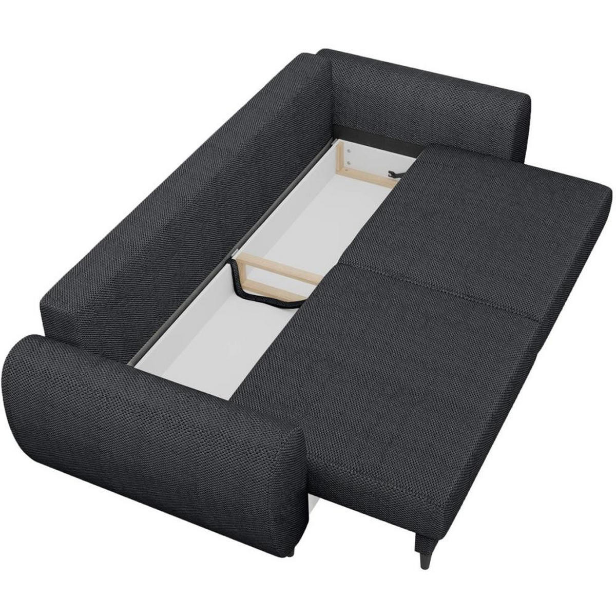 3-SITZER SCHLAFSOFA Cortez schwarz - Schwarz, Textil (251/76/95cm) - Beautysofa