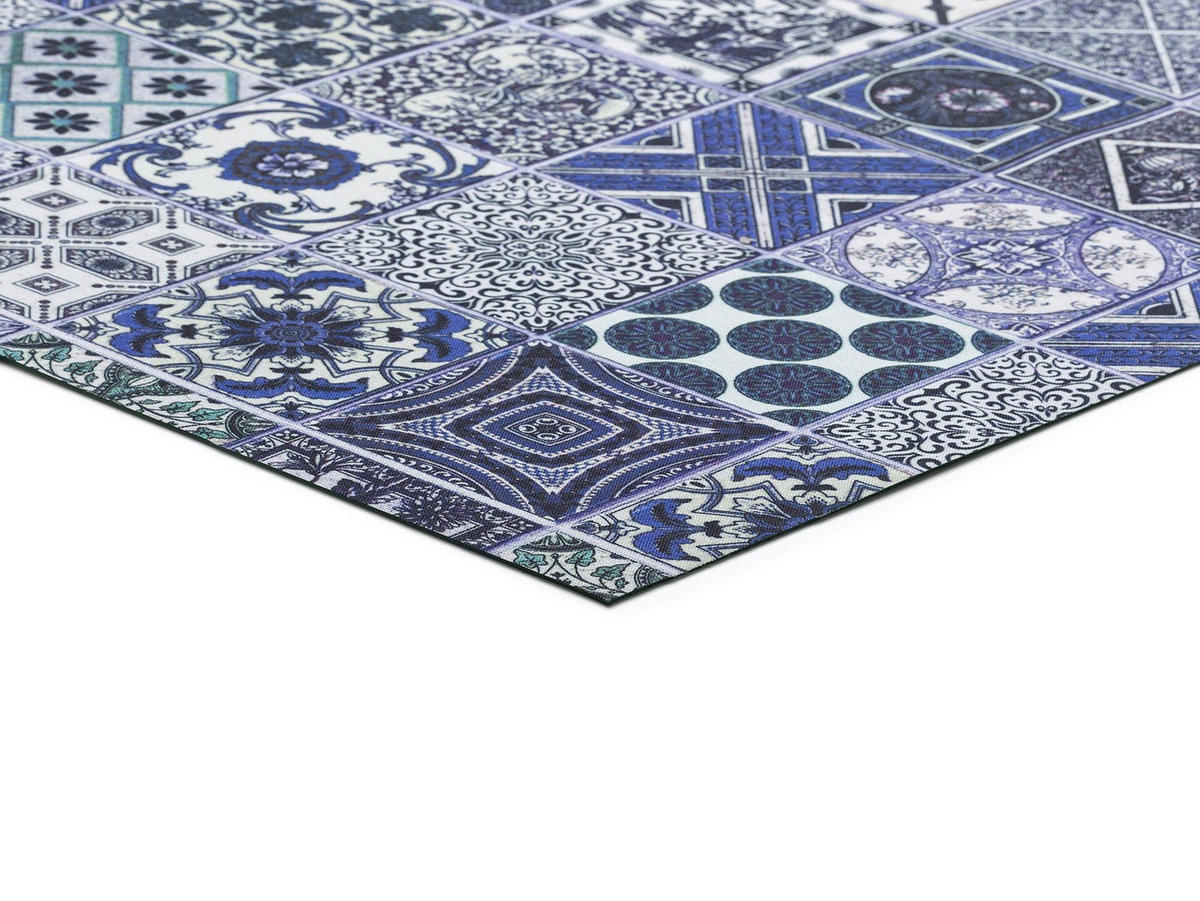 VINYL-KÜCHENTEPPICH Blau Sprinty 52/100 cm - Blau, Kunststoff/Textil (52/100cm) - Atticgo