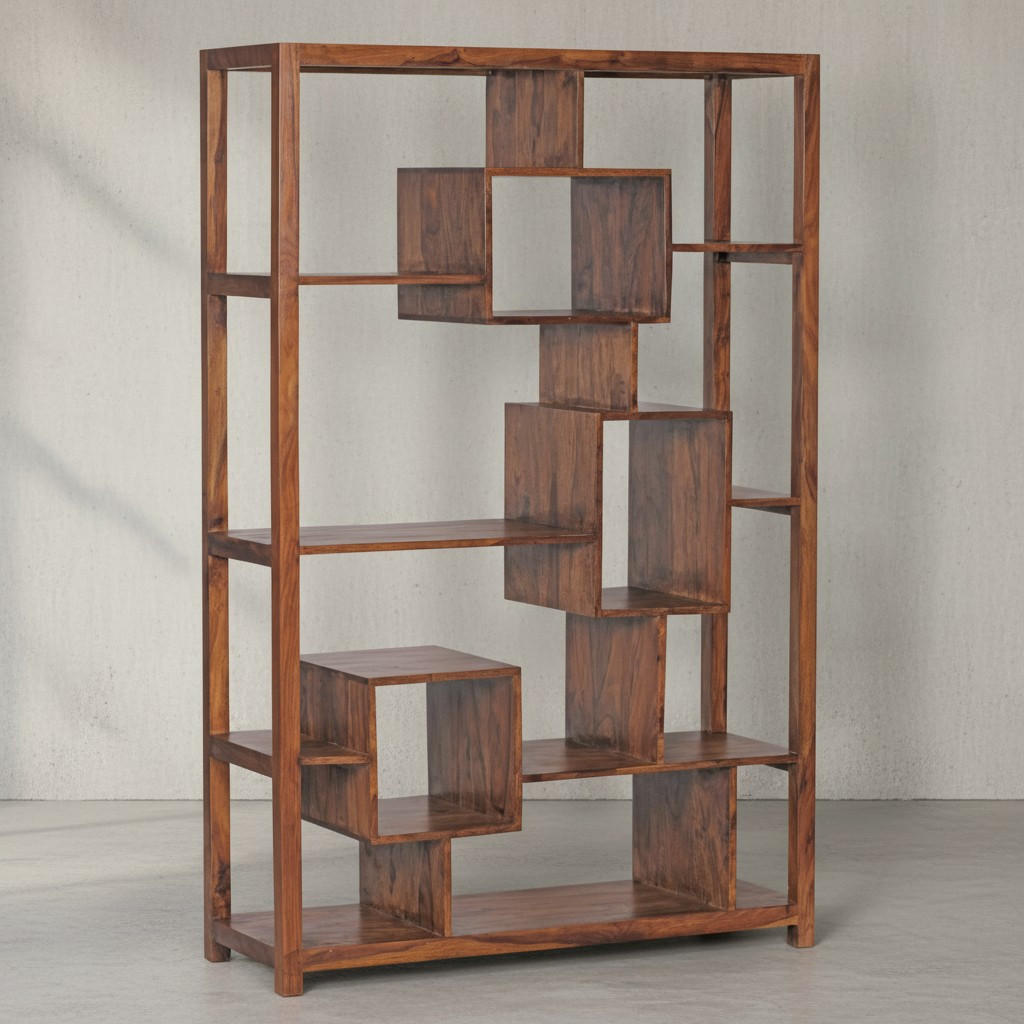 BÜCHERREGAL – Naturholz, 115x180 cm, Landhausstil, mit Ablagefächern - Braun, Holz (115/180/40cm) - KADIMA DESIGN