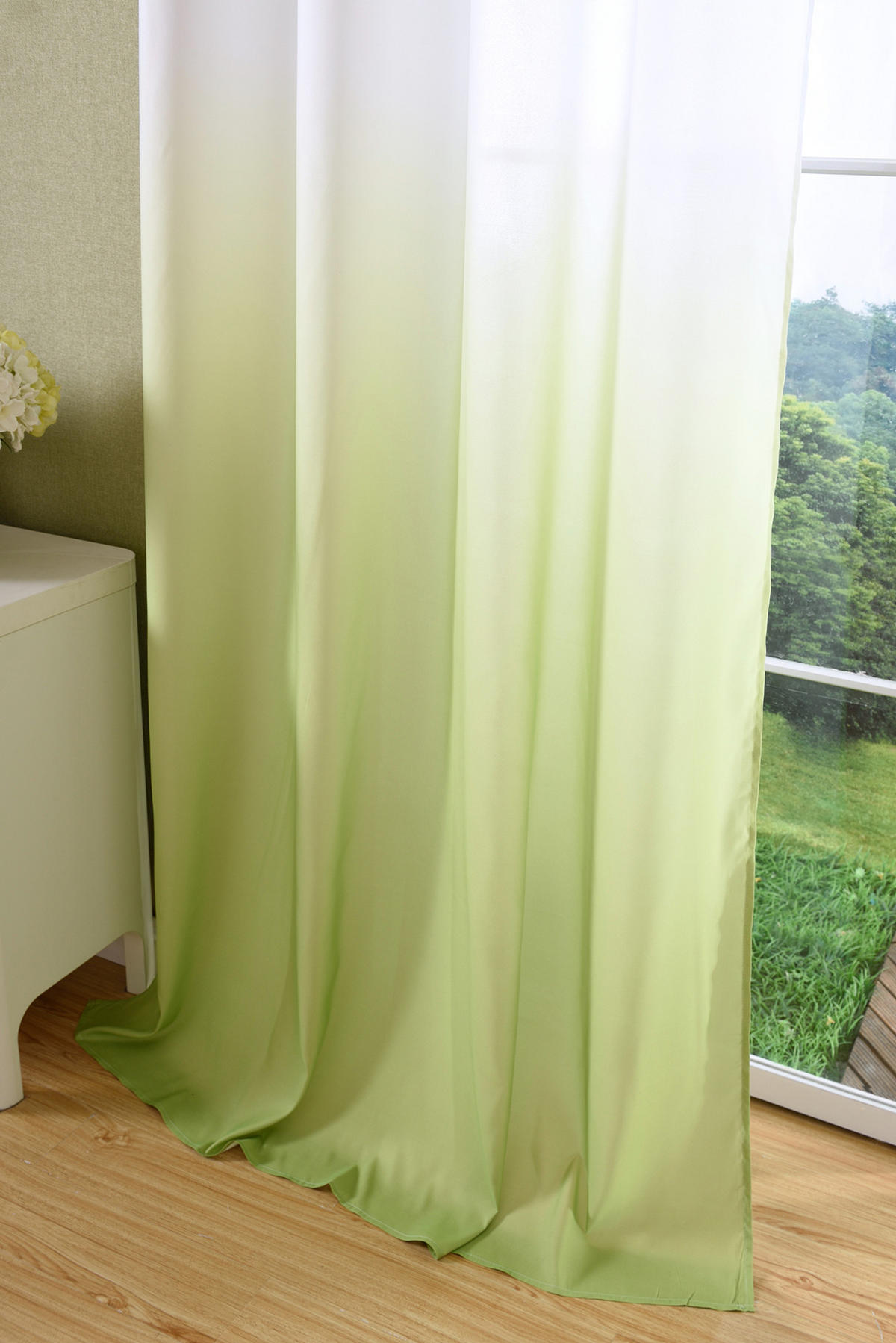 VORHANG FARBVERLAUF HxB 245x140 cm Apfelgrün - Hellgrün, Textil (140/245cm) - Gardinenbox
