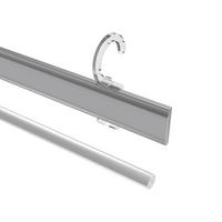 PANEELWAGEN MIT KLETTBAND und Öse für Rundrohre 16/20 mm Ø Easyclip 45 cm, Aluminium, Silbergrau - Alufarben, Metall (2.9/6.1/45cm) - INTERDECO