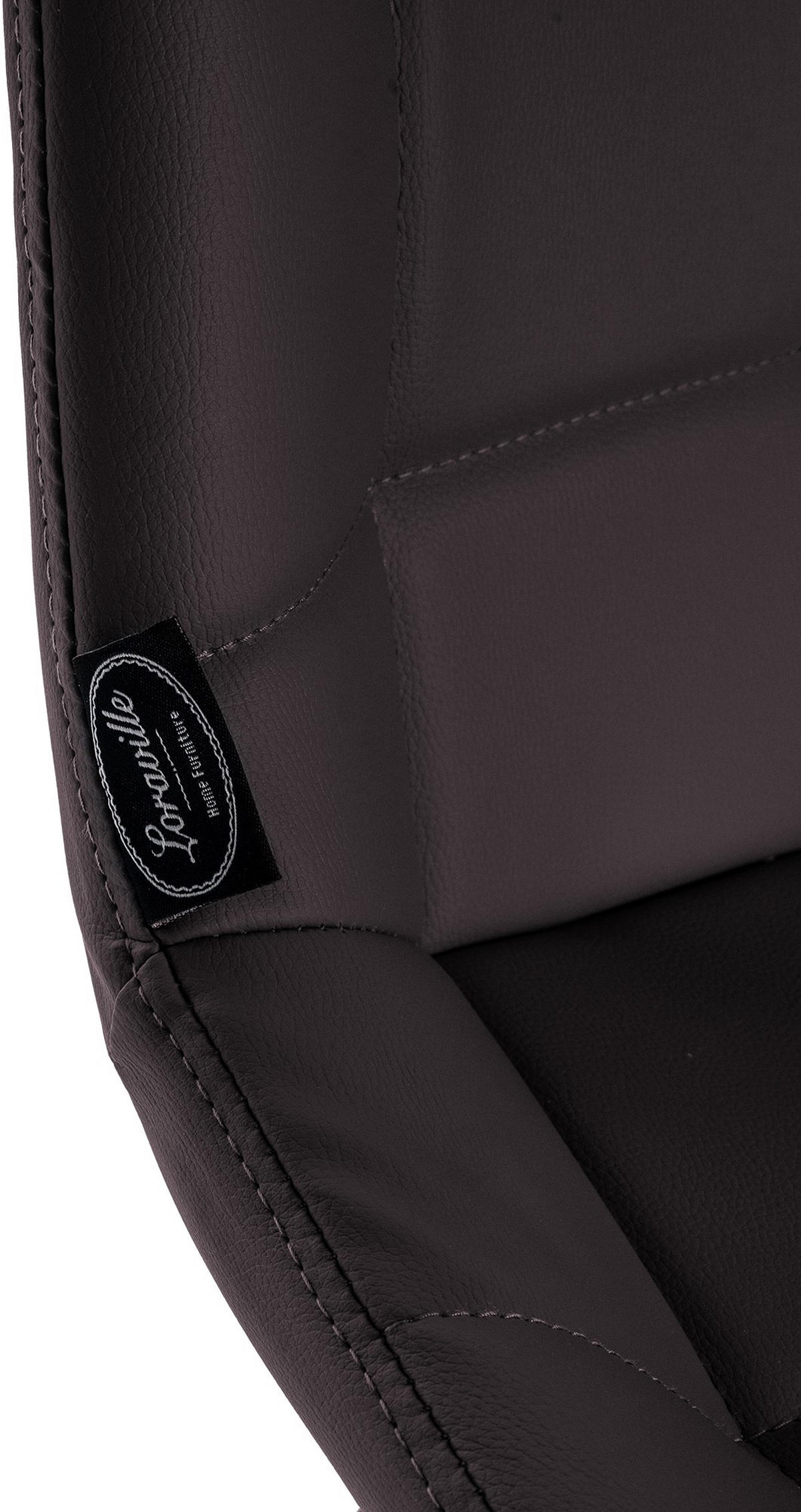 BARHOCKER Lederlook braun - Schwarz/Braun, Textil/Metall (49/104/56cm) - CLP