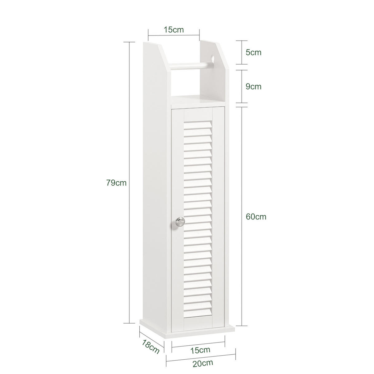 TOILETTENROLLENHALTER Weiß - Weiß, Holzwerkstoff (20/79/19cm) - SoBuy