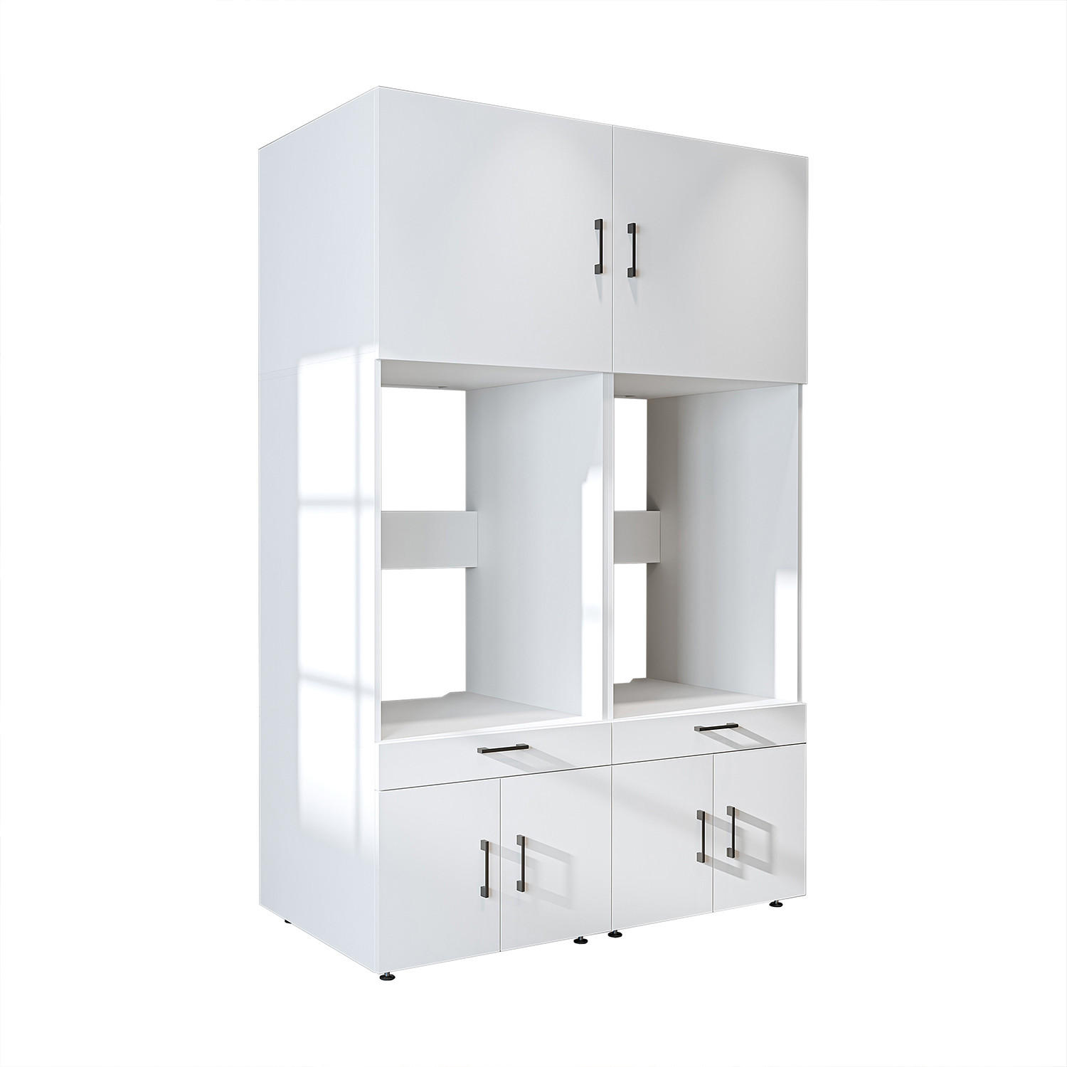 WASCHMASCHINENSCHRANK Serie 3 134cm Breit, 205cm Hoch - Weiß, Holzwerkstoff (134/205/67cm)
