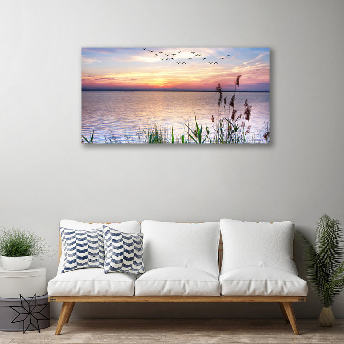 LEINWANDBILD 100x50 cm Pastellhimmel - Multicolor, Textil (100/4cm) - TULUP