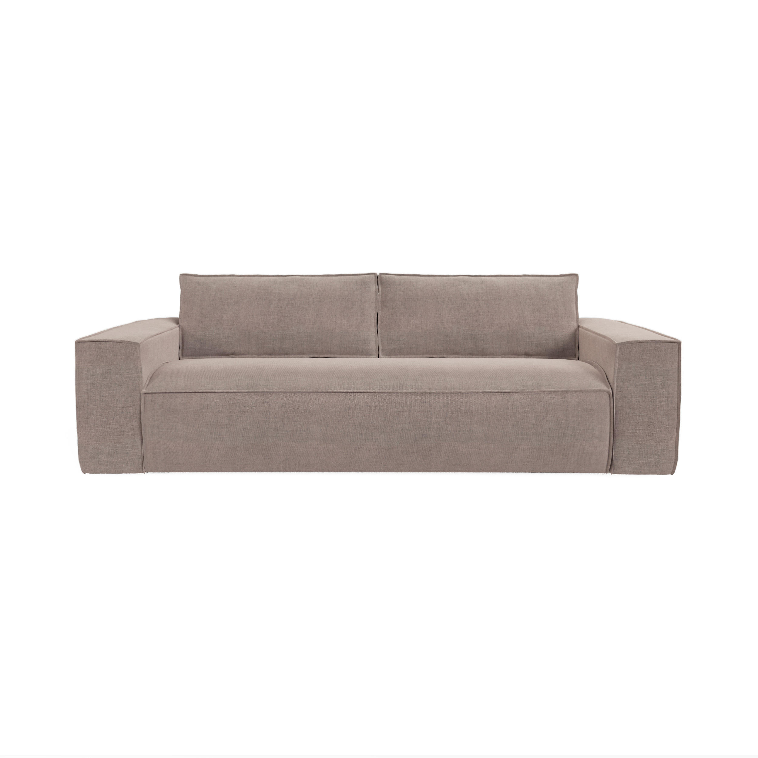 SCHLAFSOFA GERADE Samt Taupe 234cm - Taupe, Textil (234/90/100cm) - Sia Home