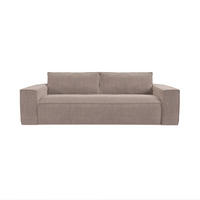 SCHLAFSOFA GERADE Samt Taupe 234cm - Taupe, Textil (234/90/100cm) - Sia Home