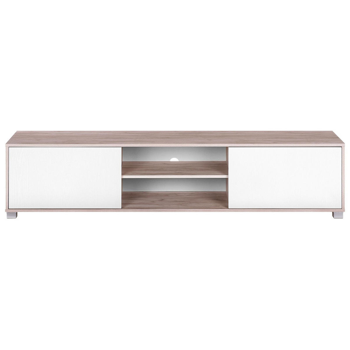 TV-MÖBEL Helleres Braun, Weiß LINCOLN 41/180/41 cm - Hellbraun, Holzwerkstoff (180/41/41cm) - Beliani