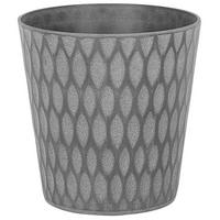 BLUMENTOPF dunkelgrau rund 36/36/36 cm Lavrio - Dunkelgrau, Naturmaterialien (36cm) - Beliani