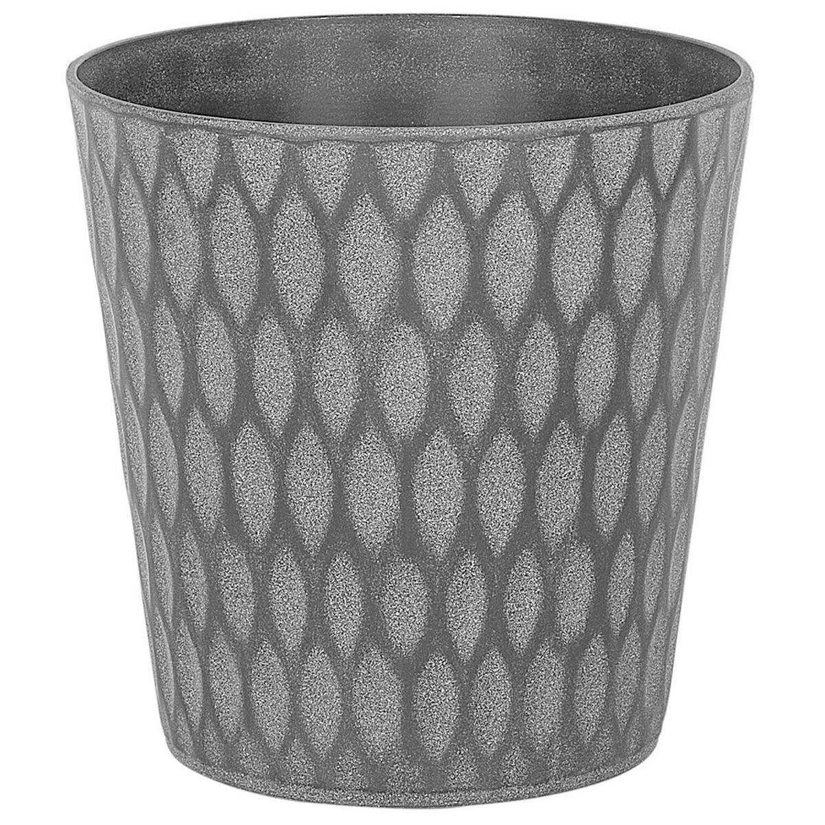 BLUMENTOPF dunkelgrau rund 36/36/36 cm Lavrio - Dunkelgrau, Naturmaterialien (36cm) - Beliani