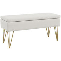 SITZBANK Bettbank - Creme, Holzwerkstoff (40/49/100cm) - HOMCOM