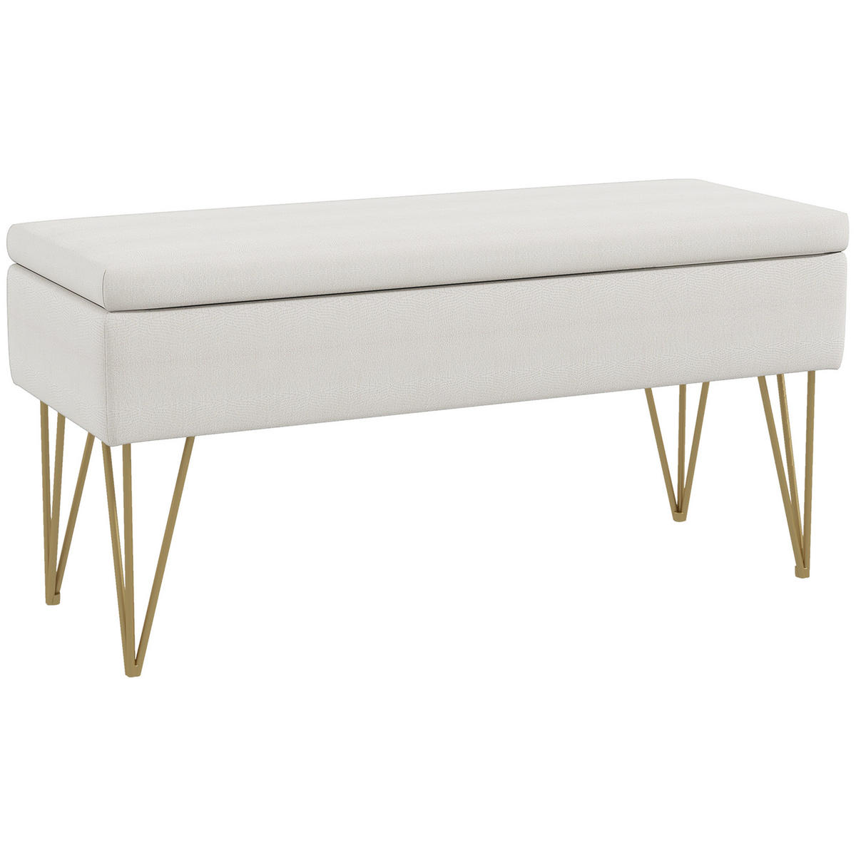SITZBANK Bettbank - Creme, Holzwerkstoff (40/49/100cm) - HOMCOM