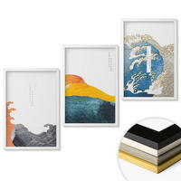 WANDBILDER 3er-Set - 40x60 cm Weißer Rahmen - Wellen des japanischen Grafikstils - Weiß, Kunststoff (40/60cm) - ArtPrintCave