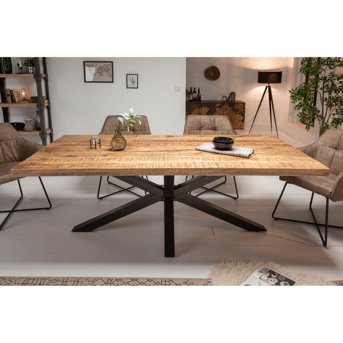 ESSTISCH GALAXIE Mangoholz 200 cm - Braun, Holz (100/200/77cm) - riess-ambiente