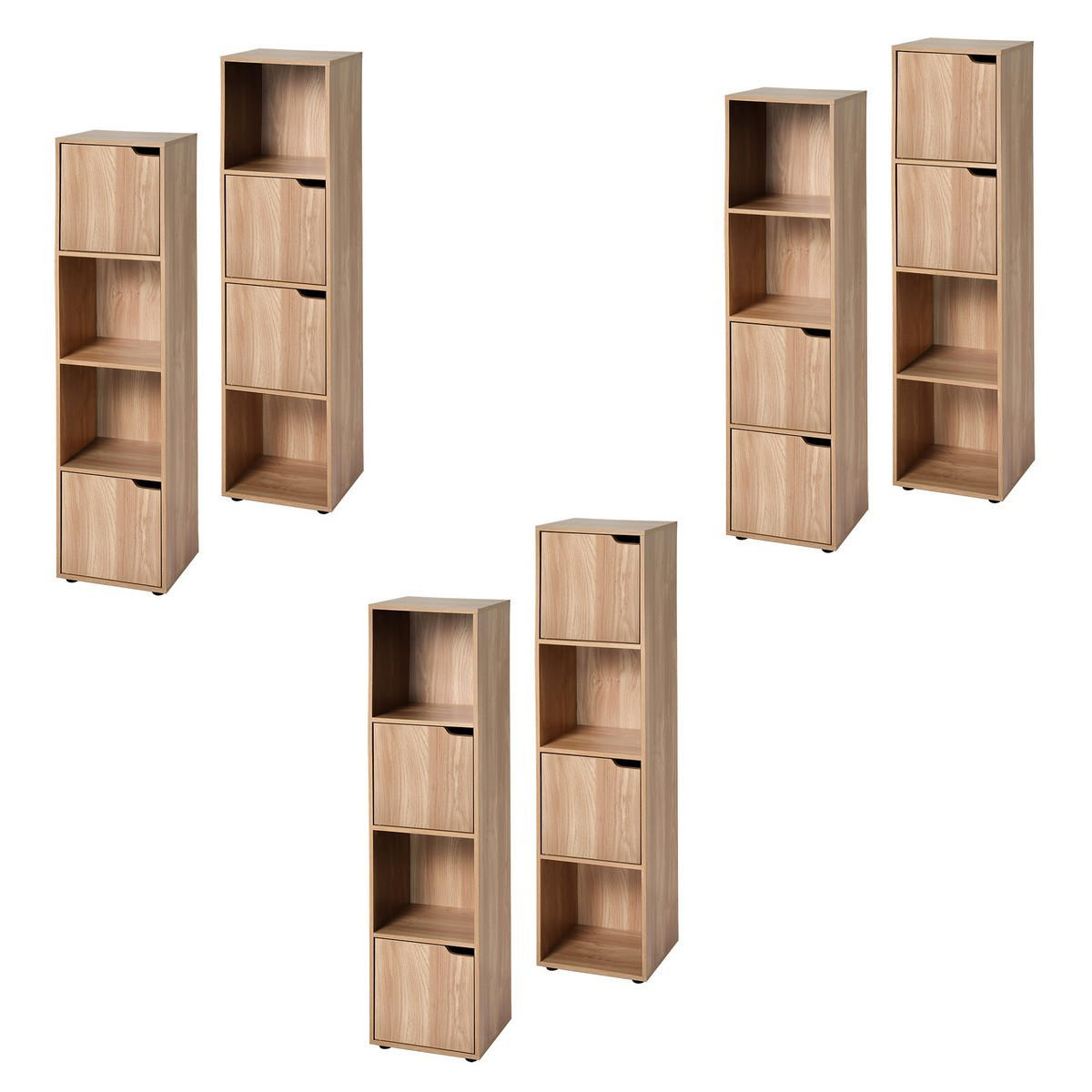 MÖBELSTÜCK mit 4 Fächern in Holzdekor, mit 2 Türen 30,7/120/29 cm - Eichefarben, Holzwerkstoff (29/120/30.7cm) - Calicosy