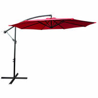 ZAHRADNÍ PARASOL Červený 300/245/300 - červená, kov/textil (300/300cm) - RAUMHIRSCH FURNITURE