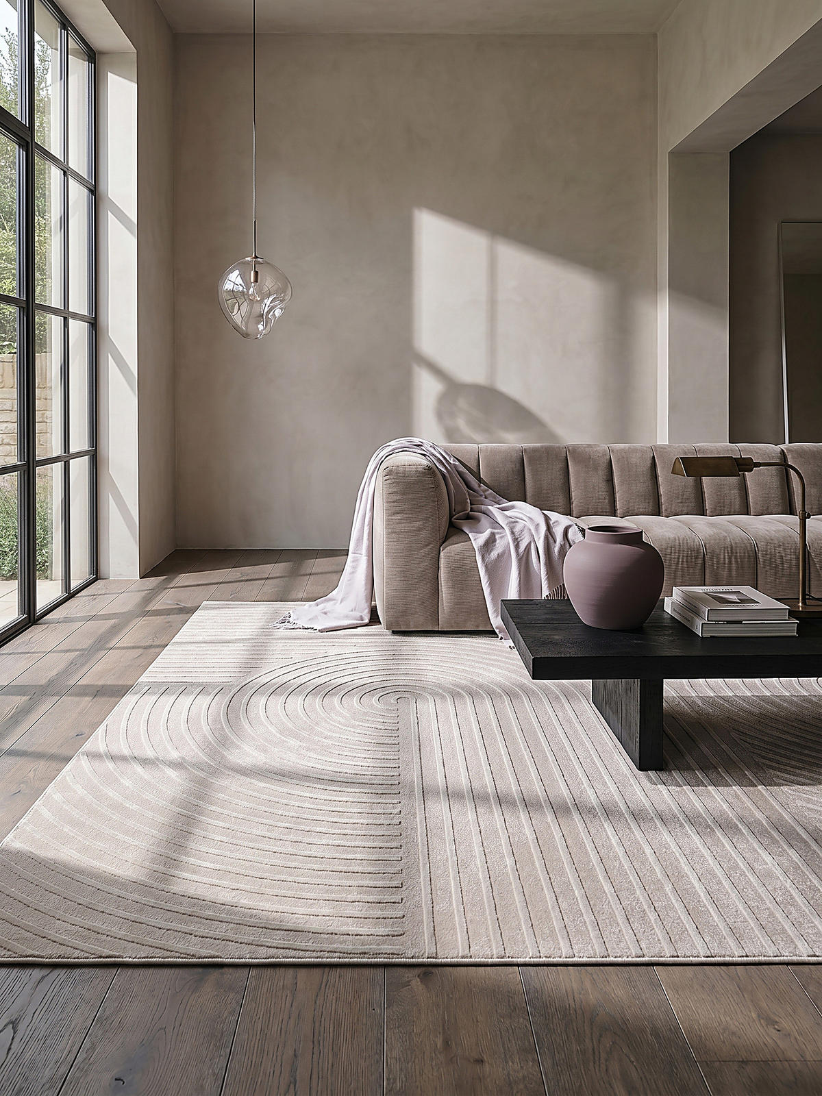 KURZFLORTEPPICH Geometrisch ERESMA Polyester Beige 160 x 230 cm - Beige, Textil (160/230cm) - KADIMA DESIGN
