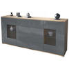 SIDEBOARD Grömitz Grau Hochglanz - Grau, Holzwerkstoff (166.5/75.5/35cm) - Vladon