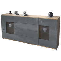 SIDEBOARD Grömitz Grau Hochglanz - Grau, Holzwerkstoff (166.5/75.5/35cm) - Vladon