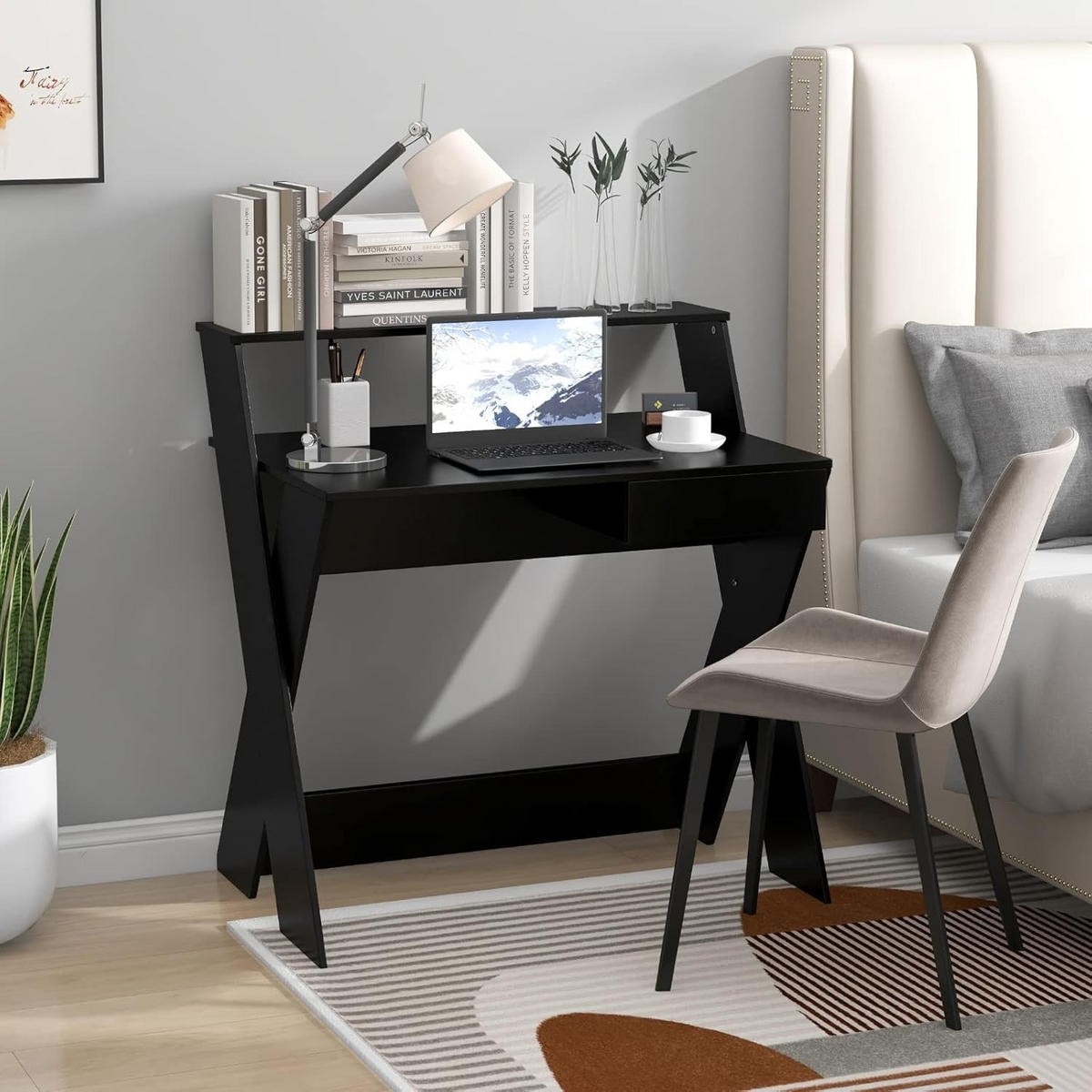 ARBETSBORD 94 cm Svart - Svart, Trä (61/90/94cm) - COSTWAY