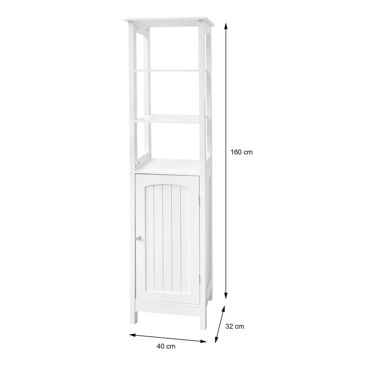 BADEZIMMERSCHRANK Weiß 40/160/32 cm - Weiß, Holzwerkstoff (32/160/40cm) - ML-DESIGN