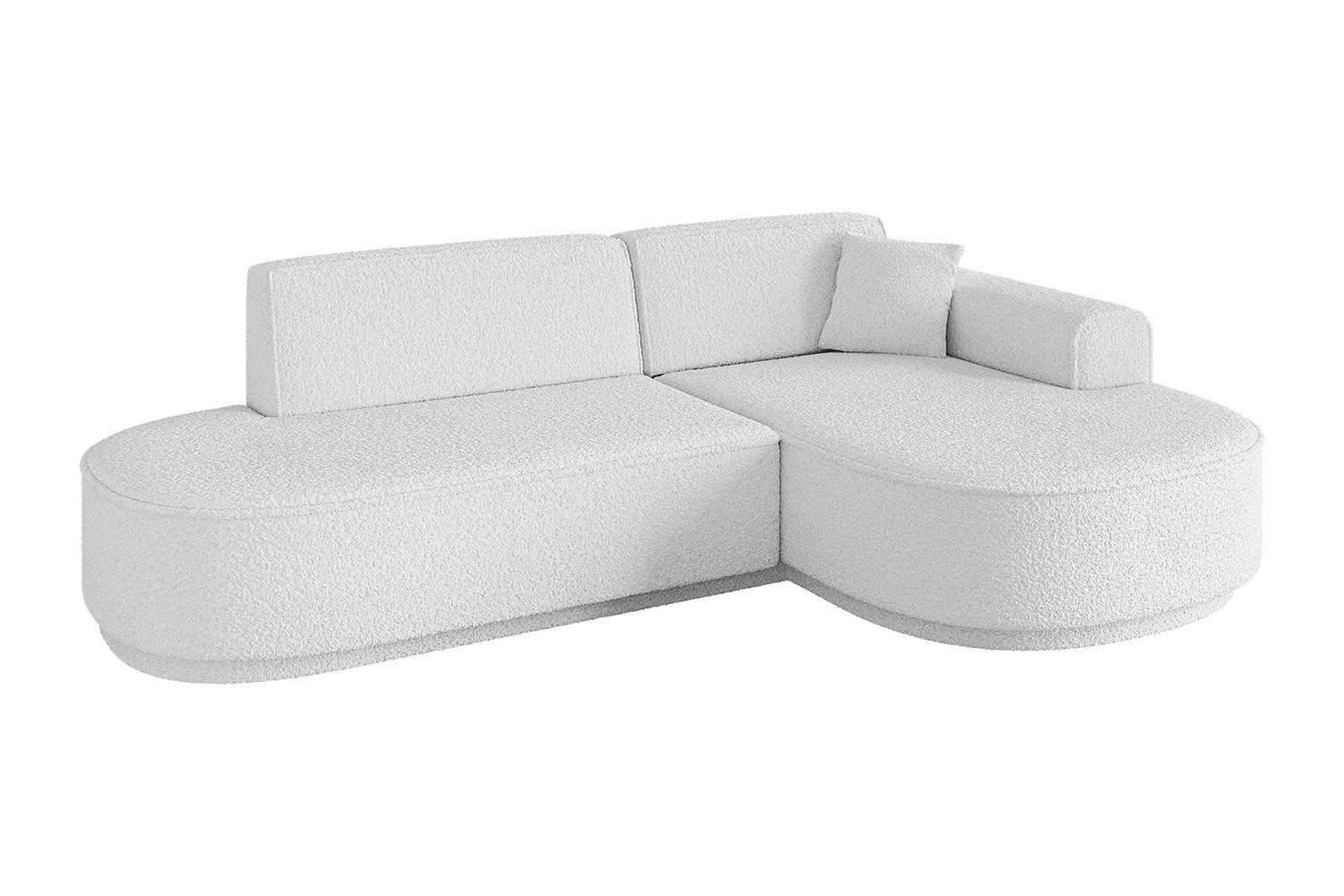 ECKSOFA Ottomane Rechts MARI-L1-v3 - 243x171x83 cm Weiß Bouclé - Schwarz/Weiß, Holzwerkstoff/Kunststoff (171/243cm) - ALTDECOR