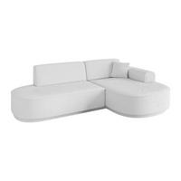 ECKSOFA Ottomane Rechts MARI-L1 - 232x163x81 cm Weiß Bouclé - Schwarz/Weiß, Holzwerkstoff/Kunststoff (234/163cm) - ALTDECOR