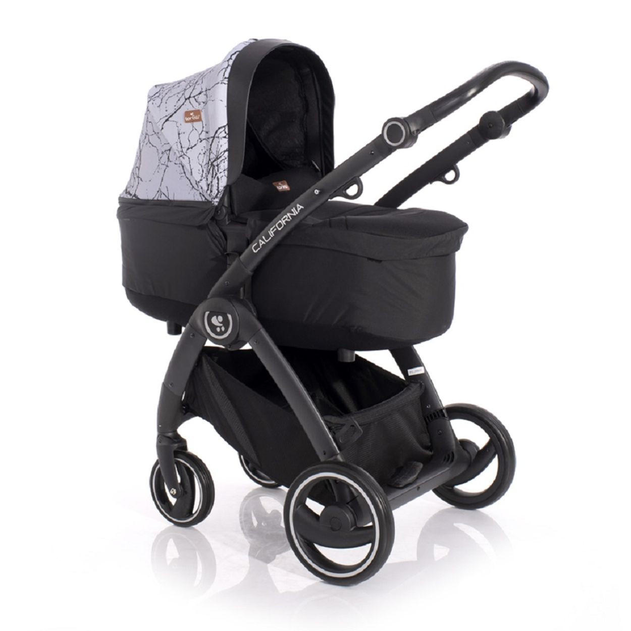 KINDERWAGEN 2 in 1 California grau Babywanne Sportsitz Alurahmen Wickeltasche - Grau, Metall (74/60/115cm) - Lorelli