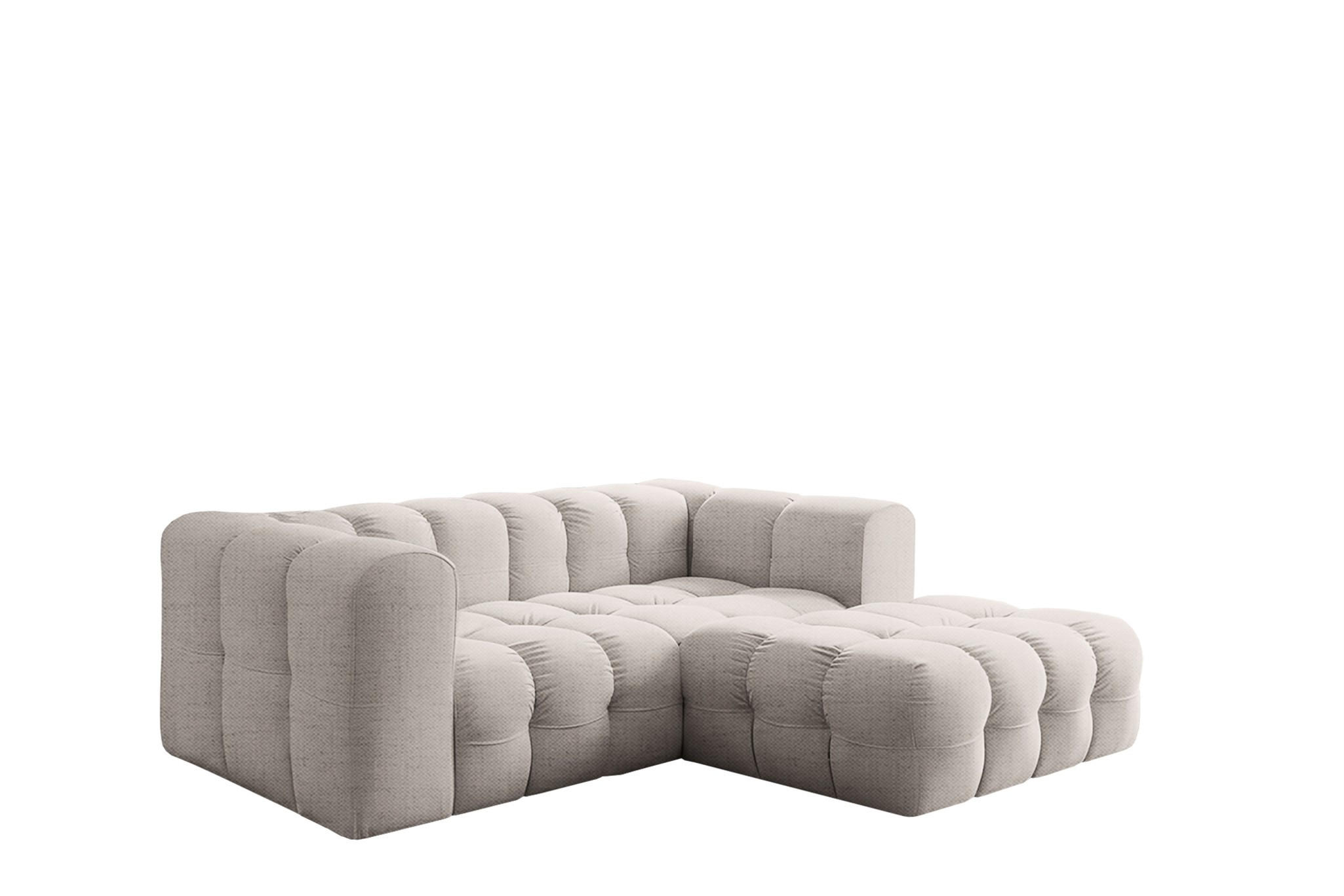 ECKSOFA Solvie Xs In Moly - Creme, Holzwerkstoff/Textil (239/193cm) - Fun Möbel