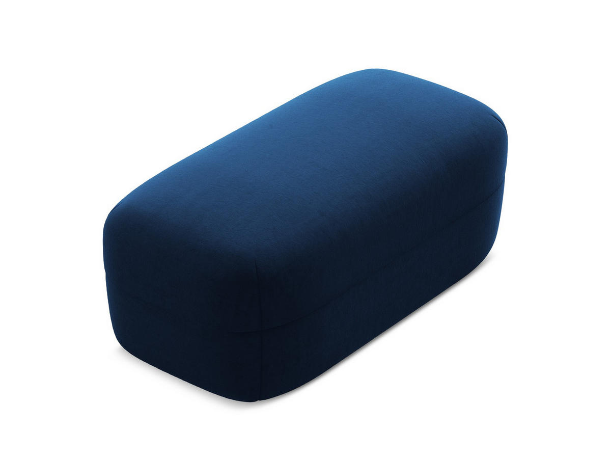 POUF Samt Stoff Blau - Blau/Schwarz, Kunststoff/Textil (92/40/48cm) - Makamii