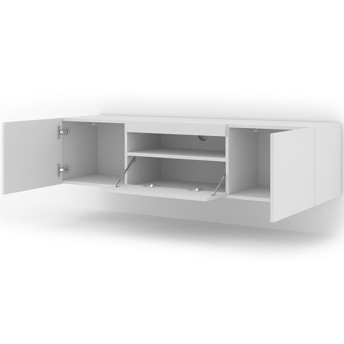 TV-MÖBEL Aurus Weiß - Weiß, Holzwerkstoff (150/36/37cm) - Petits-meubles