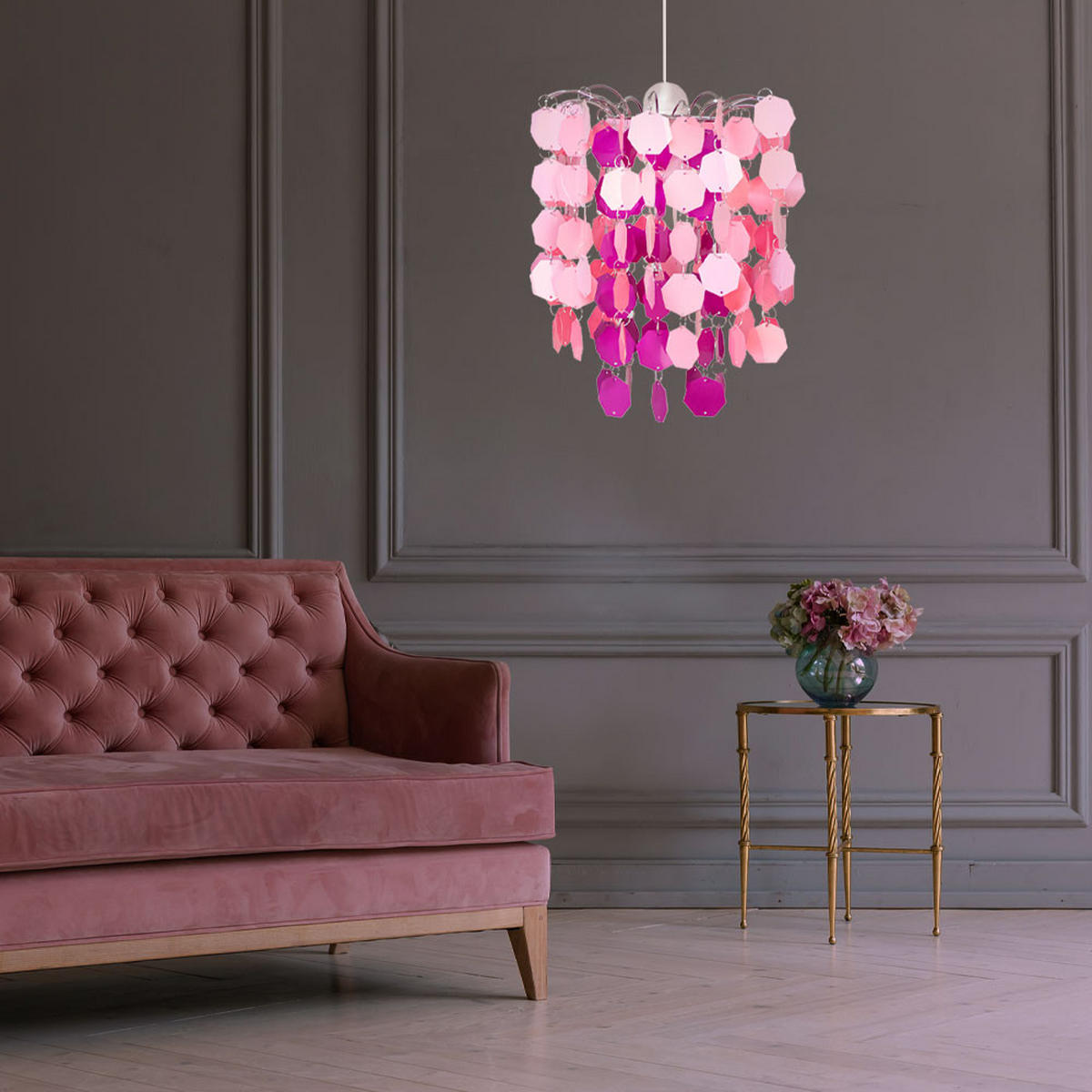 LED HÄNGELEUCHTE Metall Rosa - Rosa, Metall (32/32/40cm)