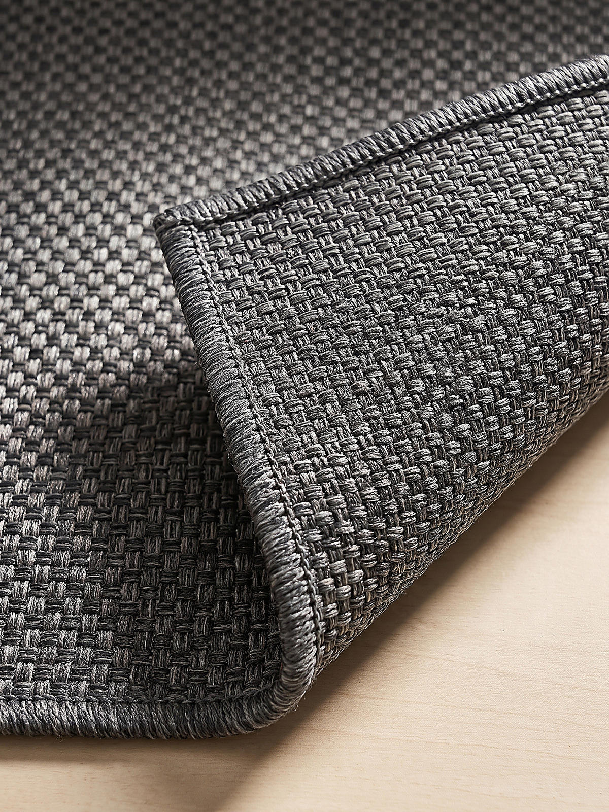 FLACHWEBTEPPICH Uni BORNO Polypropylen Anthrazit 240 x 340 cm - Anthrazit, Textil (240/340cm) - KADIMA DESIGN