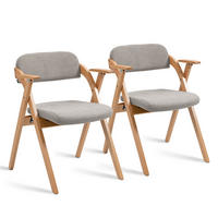 KLAPPSTUHL DE-36270 2er-Set mit Armlehnen Grau - Grau, Holz (60/79/52.5cm) - ComfortXL
