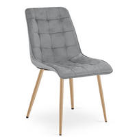 STUHL Hellgrau 49x60 cm SPLIT Samt Bezug - Grau, Metall (49/56/60cm)