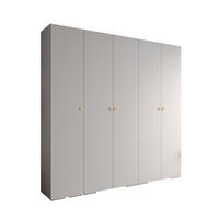 DREHTÜRENSCHRANK 236.7/250/47 5-türig - Goldfarben/Weiß, Holz/Metall (250/236.7/47cm) - Abiks Möbel