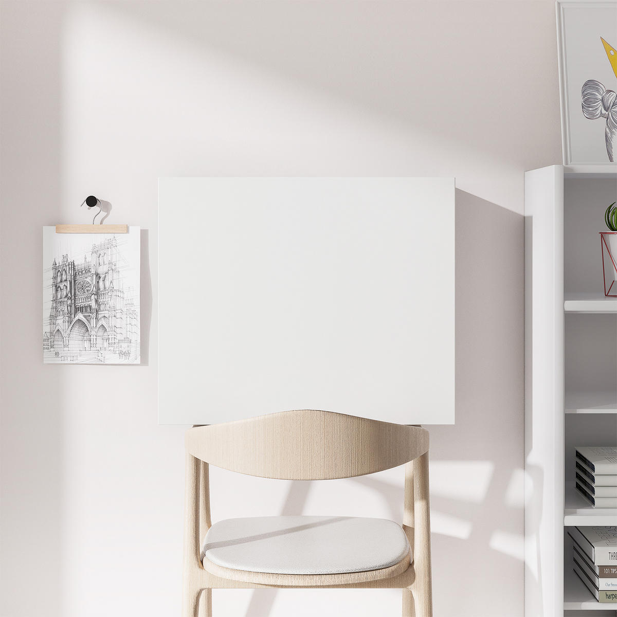 BÜROTISCH Weiß 1 Stück - Weiß, Holzwerkstoff (21.5/60/50cm) - GiPP