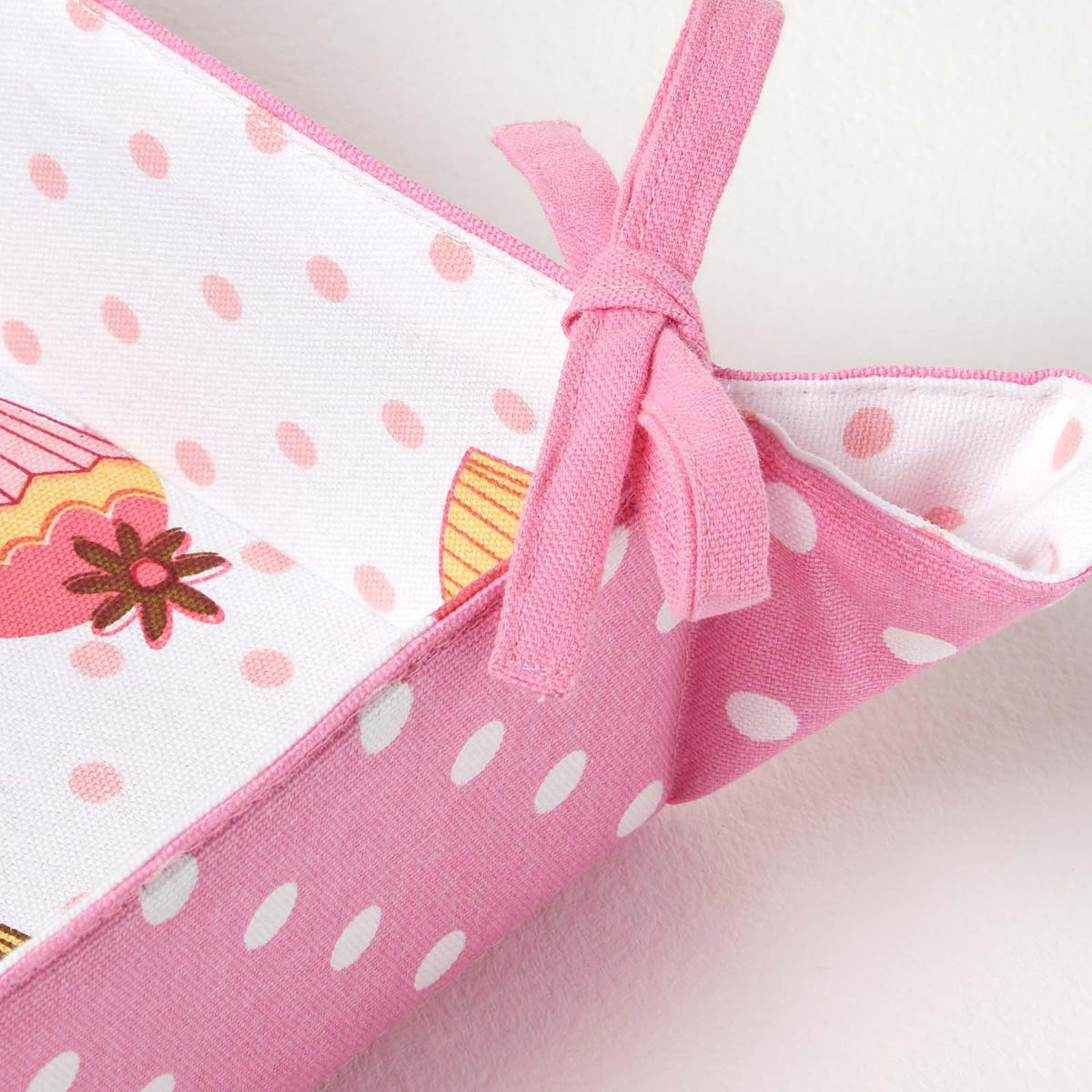 BROTKORB Cupcakes – faltbar mit Wende-Design - Rosa, Textil (22/7/22cm) - Homescapes