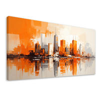 LEINWANDBILD Städte & Architektur 100x50cm - Orange, Textil (100/50cm) - Feeby
