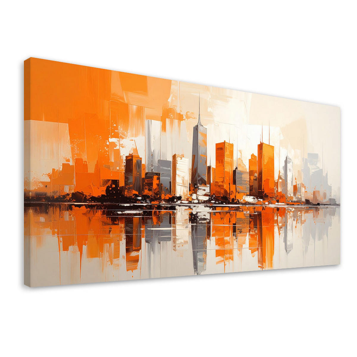 LEINWANDBILD Städte & Architektur 100x50cm - Orange, Textil (100/50cm) - Feeby