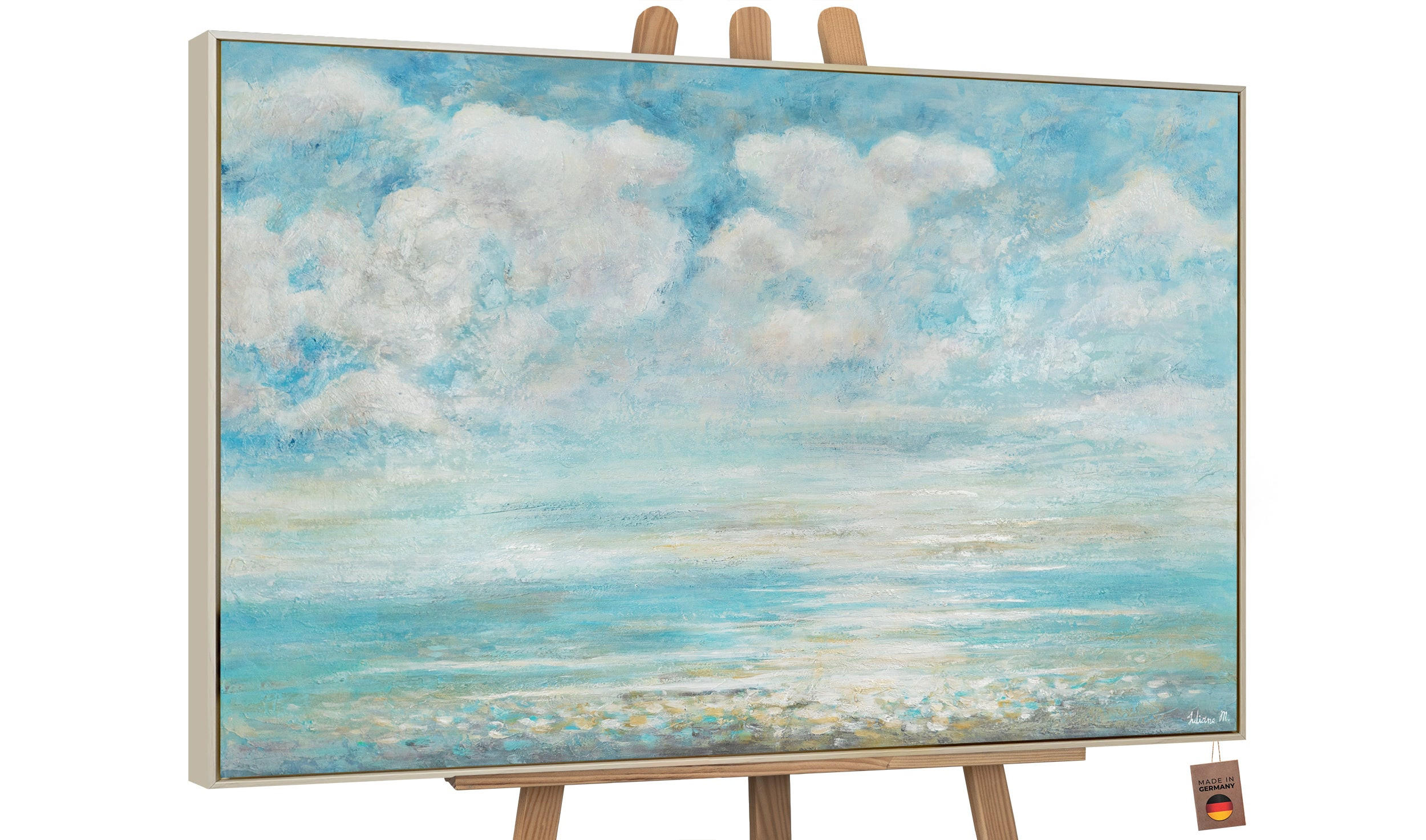 GEMÄLDE Abkühlung Schattenfugenrahmen Beige 120x80 cm - Beige, Holz (120/80cm) - YS-art gallery
