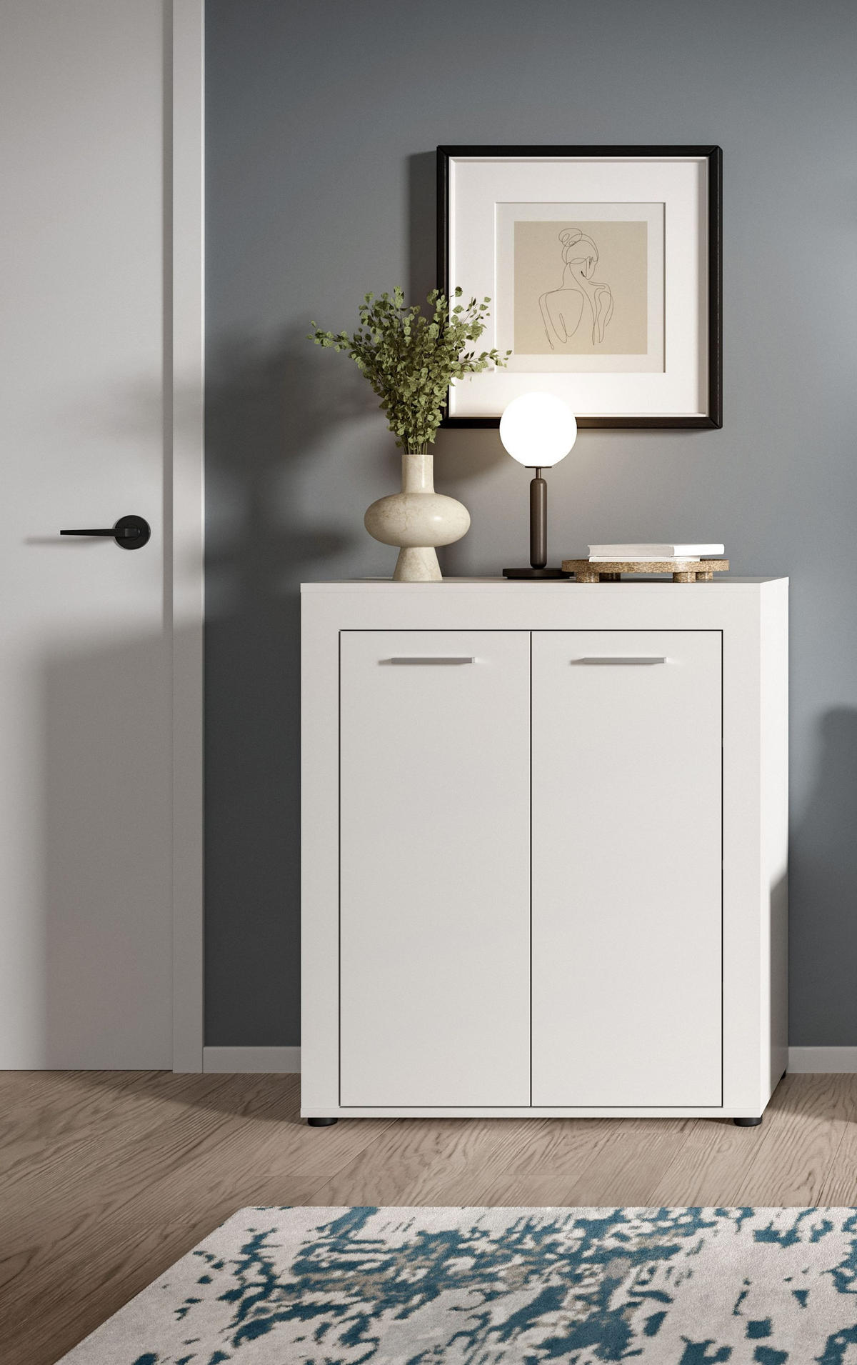 SCHUHSCHRANK JAM (B/H/T: ca. 80/95/35 cm) in weiß/weiß - Weiß, Holzwerkstoff (80/95/35cm)