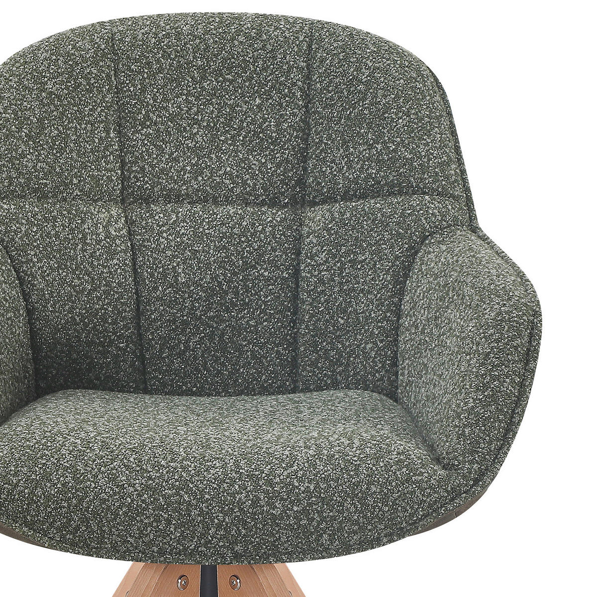 DREHBARER ARMLEHNENSTUHL - 2er-Set - Braun/Grün, Textil/Metall (63/86/62cm) - home24