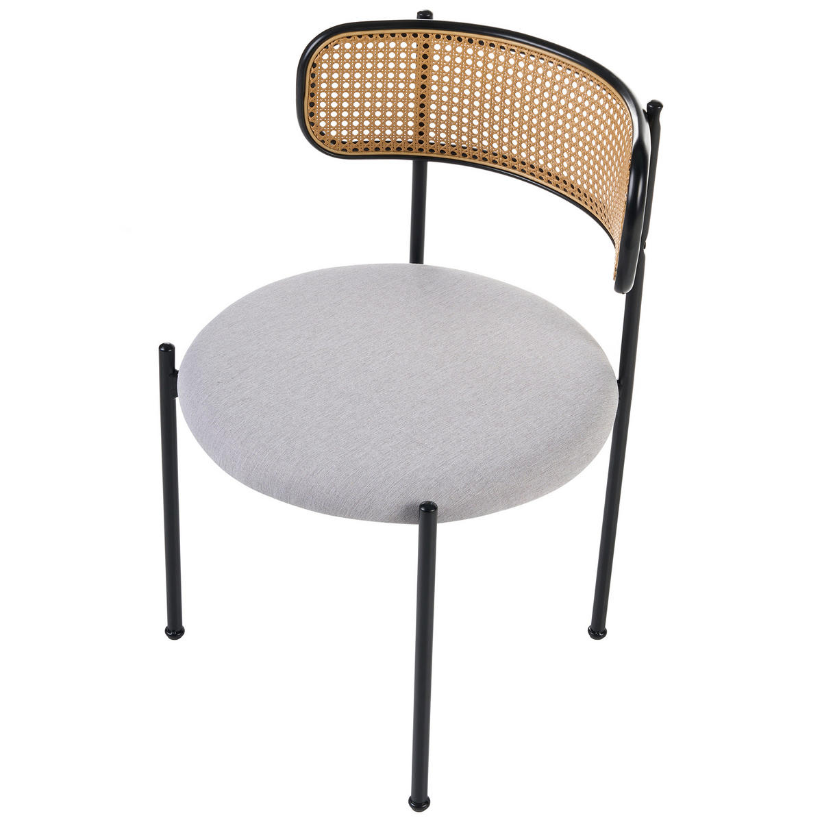 JÍDELNÍ ŽIDLE sada 2 ks Kov černá/světle šedá Andover - šedá/černá, kov (50/75/50cm) - Beliani
