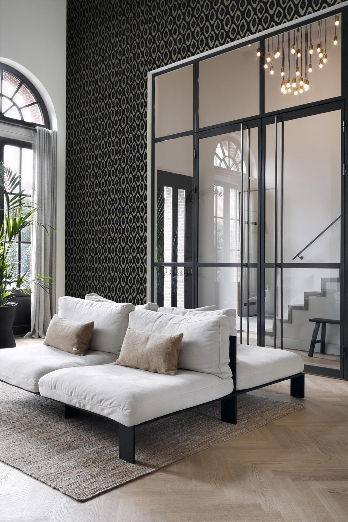 TAPETE Ikat-Motiv 53 cm x 10.05 m - Schwarz, Papier (53/1000cm) - Origin Wallcoverings