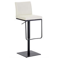 BARHOCKER Carin Kunstleder Creme Schwarz - Creme, Leder/Metall (42/86/44cm) - DELUKE